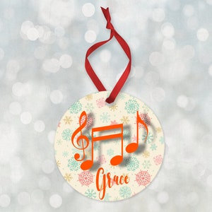 Musical Notes Ornament, Music Lover Christmas Ornament 2024, Personalized Christmas Ornament, Musical Note Ornament, Music Teacher Ornament