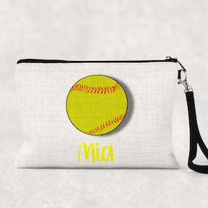 Personalized Softball pencil case | Zipper Pouch | Softball Team Gift | Softball Coach Gift | Back to School | Softball Bag | Softball Pouch