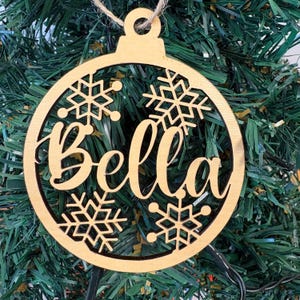 Personalized Ornament Name,Family Christmas Ornament,Custom Name Ornament, Custom Ornament, Snowflake name ornament, Laser Cut Ornament 2024