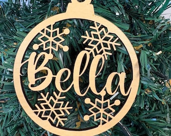 Personalized Ornament Name,Family Christmas Ornament,Custom Name Ornament, Custom Ornament, Snowflake name ornament, Laser Cut Ornament 2024