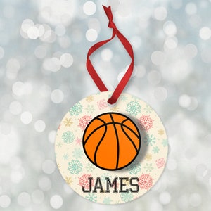 Basketball-Verzierung, Sport-Weihnachtsverzierung 2024, personalisierte Weihnachtsverzierung, personalisierte Basketball-Verzierung, Kinderverzierung