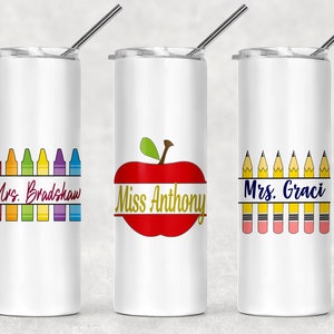 Personalized Teacher Tumbler: Stainless Steel Insulated Skinny Tumbler