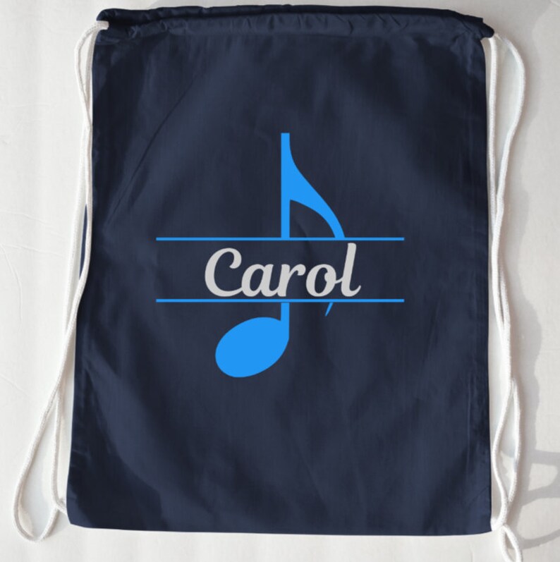 Music Note Drawstring Bag Personalized Music Bag Music Etsy