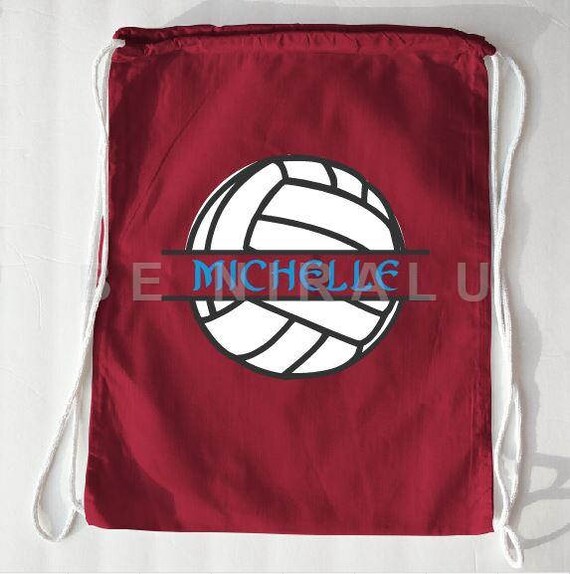 Volleyball Drawstring Bag Personalized Volleyball bag Etsy