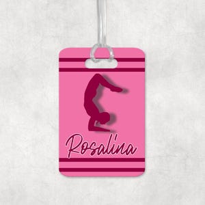 Gymnast Bag Tag, Personalized Gymnast  Bag Tag, Acrylic Bag Tag, Team Gifts, Gymnast Team Gift, Gymnast Coach Gift, Gymnast Custom Keychain