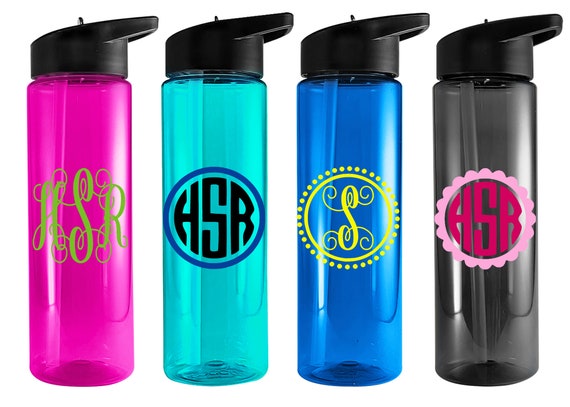 Personalized Monogram Water Bottle: 24 oz BPA-Free Tritan Tumbler