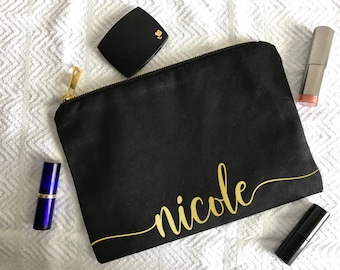 Personalized Make up Bag , Custom Makeup Bag ,Makeup clutch , Name Pouch ,Personalized Cosmetic Bag ,best friend gift , Make up Bag