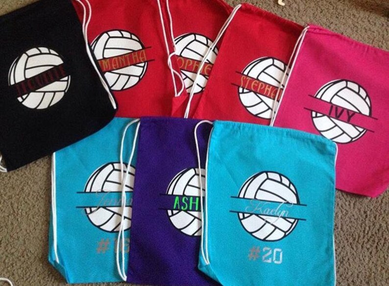 Volleyball Drawstring Bag Personalized Volleyball Bag Etsy