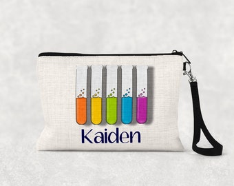 Personalized Scientist Pouch | Science Teacher Gift, Test Tubes Design