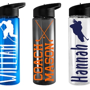 Cadeaux de hockey | Gourde de hockey | Bouteille de hockey personnalisée | Cadeau équipe de hockey | Cadeau joueur de hockey | Bouteille hockey sur glace | Cadeau entraîneur de hockey