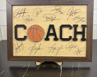 Personalized Basketball Coach Gift | Assistant Coach Appreciation Gift| Signable End of Season Team Gift | Sports Frame | Sports Coach Gift
