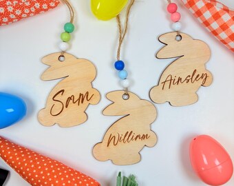 Personalized Easter Basket Tag for Kids, Custom Bunny Tags, Easter Basket, Easter Decor, Personalized Tag, Custom Name Tag, Rustic Decor