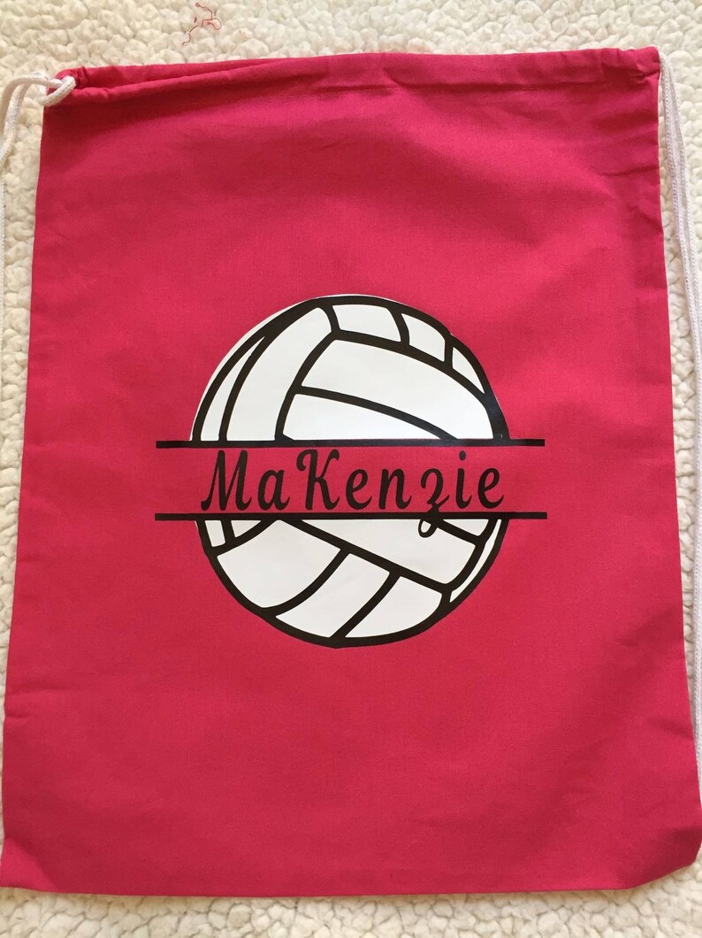 Volleyball Drawstring Bag Personalized Volleyball Bag Etsy