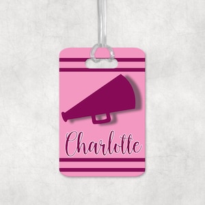 Personalized Cheer Bag Tag, Cheer Name Tag, Acrylic Bag Tag, Team Gifts, Cheerleader,  Custom Cheer gift, Cheer Travel Tag, Cheer Camp