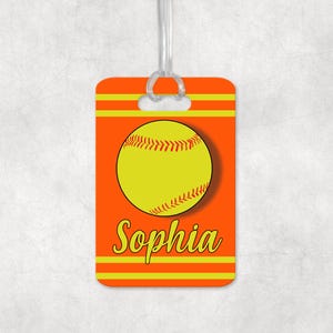 Personalized Softball Bag Tag: Acrylic Sports Keychain