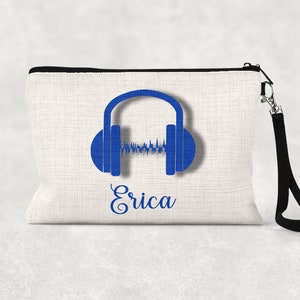 Personalized Headphones Zipper Pouch: Music Lover Gift