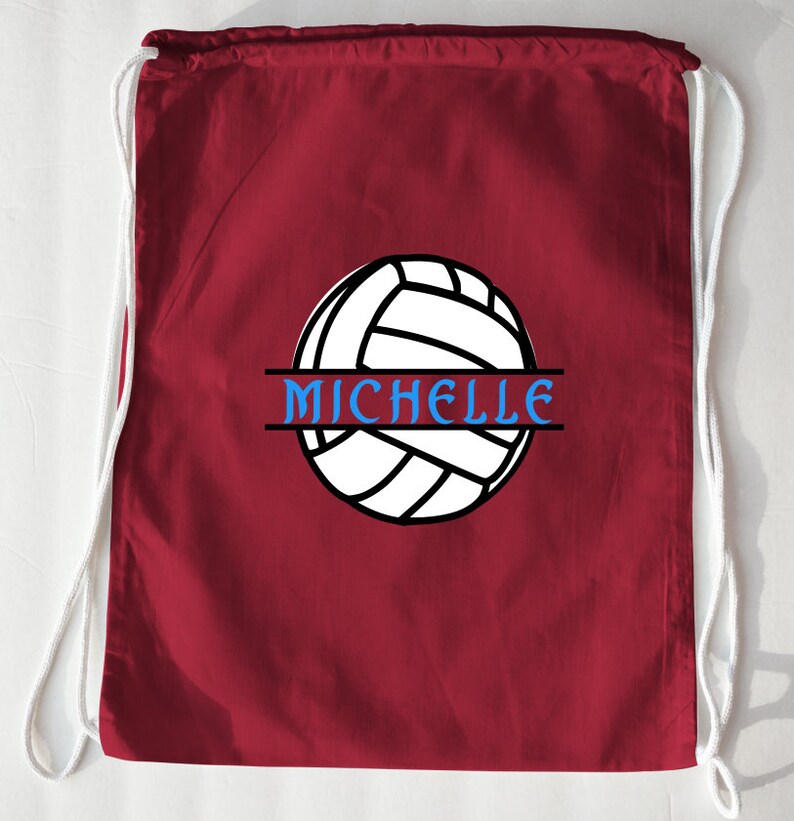 Volleyball Drawstring Bag Personalized Volleyball Bag Etsy