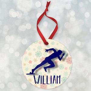Male Runner Ornament, Sports Christmas Ornament 2024, Personalized Christmas Ornament, Personalized Runner Ornament, Track & Field Ornament
