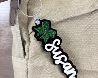 Personalized Cheer Bag Tag | Cheer Bow Keychain for Teams | Custom Name Tag | Cheer Gift | School | Cheerleading Keychain | Name Cheer Tag