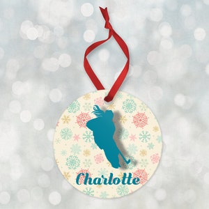 Female Ice Hockey Player Ornament, Sports Christmas Ornament 2024, Personalized Christmas Ornament, Personalized Ice Hockey Ornament