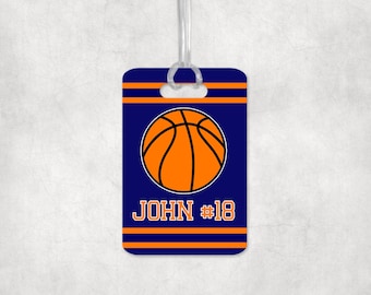 Personalized Basketball Bag Tag: Acrylic Sports Team Keychain