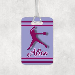 Personalized Softball Bag Tag: Acrylic Sports Keychain