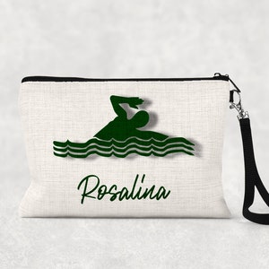 Personalized Swimmer Bag | Swimmer Make up Bag | Zipper Pouch |Swim Team Gift | Make up Bag |Back to School | Swim Coach Gift | Pencil Pouch