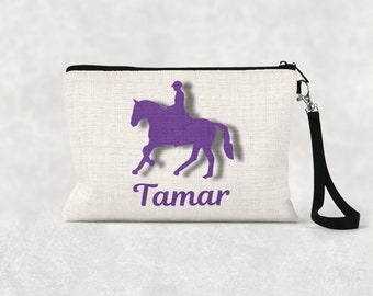 Personalized Horse Make up Bag | Horse Gifts | Zipper Pouch | Gift for Horse Lover | Equestrian Gift | Horse Trainer Gift | Horse Camp Gift