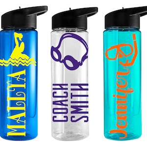 Swimming Water Bottle | Swim Water Bottle | Personalized Swimmer Water Bottle | Swim Team Gift | Swim Coach Gift | Swimmer Gift |Swim Party