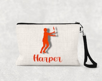 Personalized Lacrosse Player Pouch | Zipper Pouch | Lacrosse Team Gift | Pencil Case | Back to School | Lacrosse Player Pencil Case