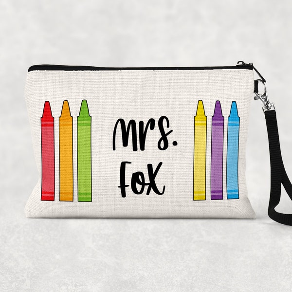 Personalized Art Teacher Gift, Art Teacher Bag, Artist Gift, Makeup Bag, Custom Crayon Bag, Pencil Case, Crayon Case, Paint Supply Pouch