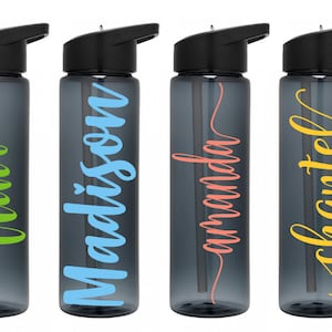 SIMIEEK Personalized Water Bottles for School Supplies Bulk with Straw  Custom Insulated Water Bottle Engraved Name Text (26oz/12oz, 7 Colors)