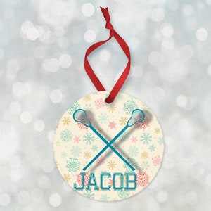 Lacrosse Ornament, Sports Christmas Ornament 2024,Personalized Christmas Ornament, Personalized Lacrosse Ornament, Lacrosse Team Ornament