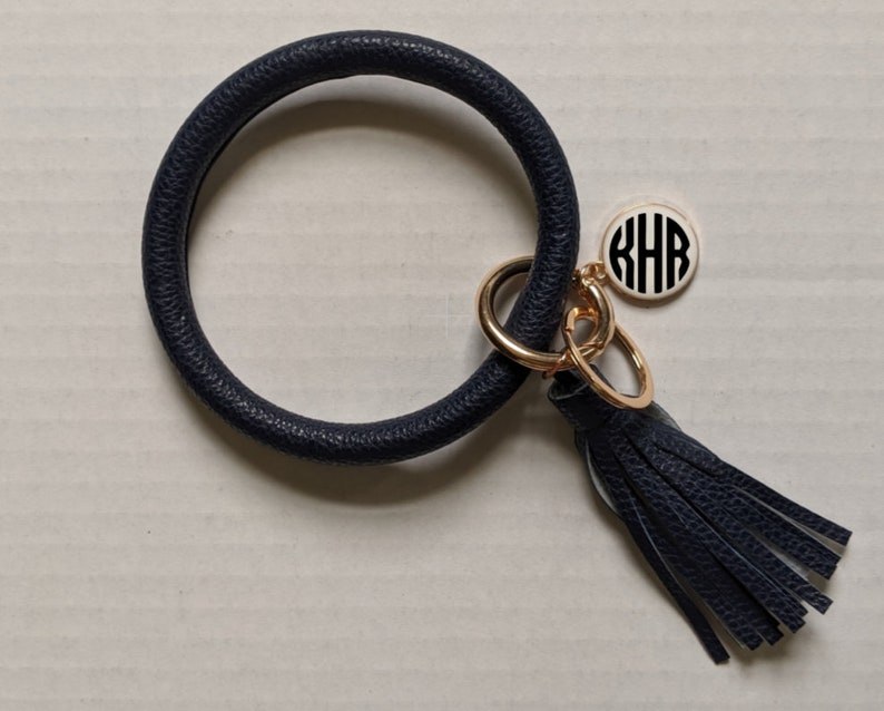 Monogram Keychain Oversized Bangle Ring Key Ring Bracelets Etsy
