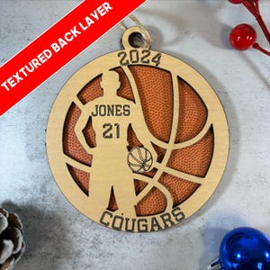 Personalized Basketball Ornament, Custom Basketball Player Ornament, Basketball Team Ornament, Custom Basketball Ornament, Male Player,Laser