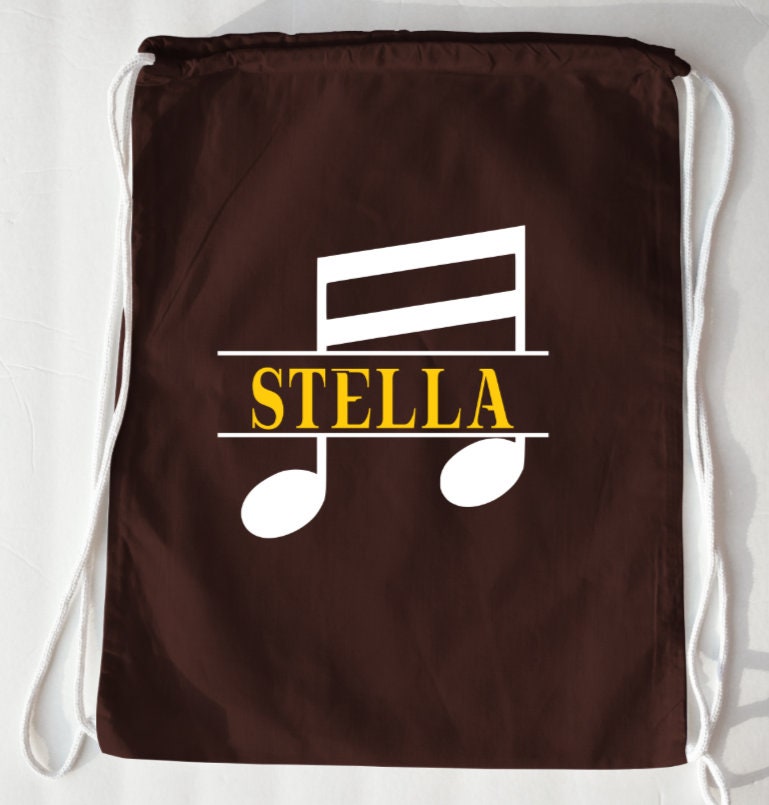 Music Note Drawstring Bag Personalized Music Bag Music Etsy