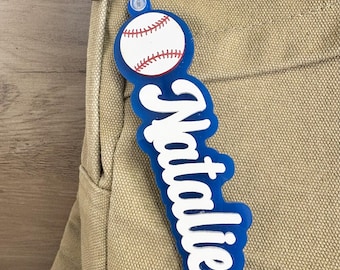 Personalized Baseball Keychain | Sports Keychain | Custom Baseball Bag Tag | Bag Tags | Baseball Name Keychain | Acrylic Keychain