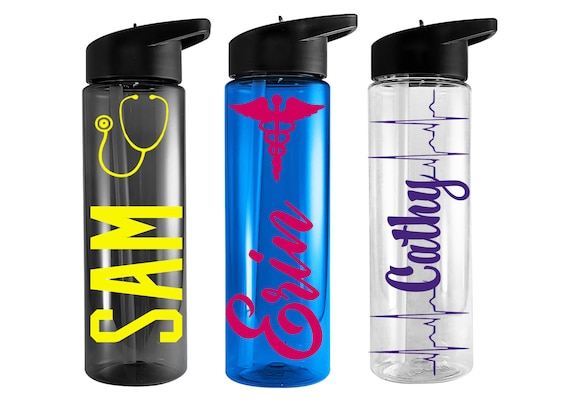 Personalized Nurse Water Bottle: 24 oz BPA-Free Tritan Plastic