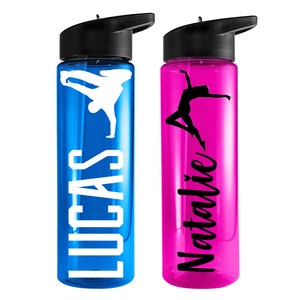Personalized Dance Water Bottle: 24 oz BPA-Free Tritan Plastic