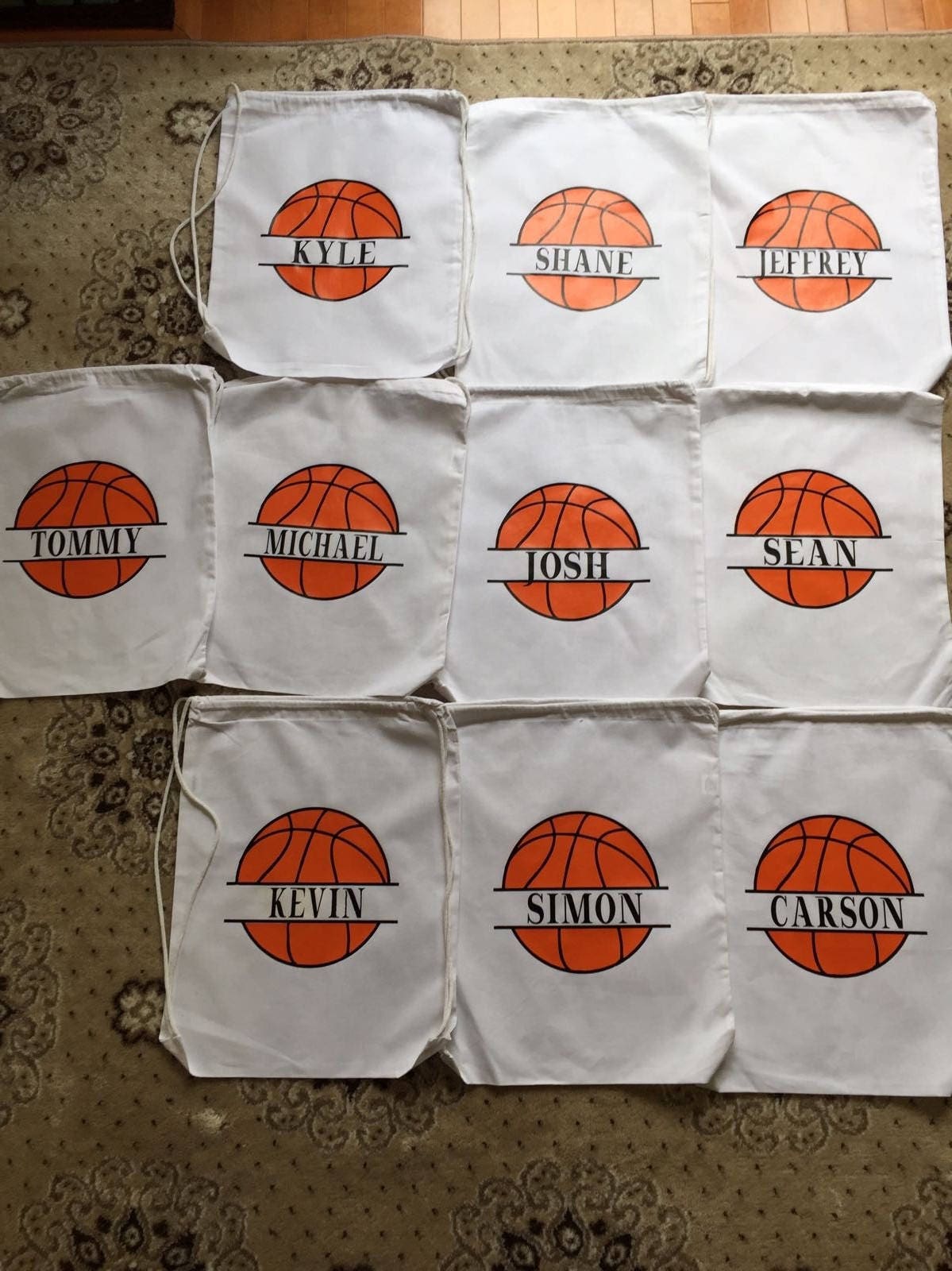 Basketball Drawstring Bag Personalized Basketball Bag Etsy