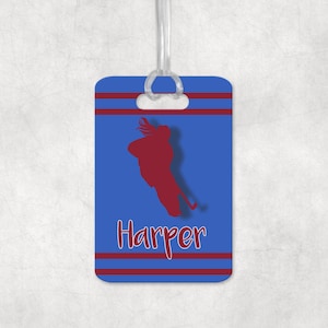 Personalized Ice Hockey Bag Tag: Acrylic Sports Keychain