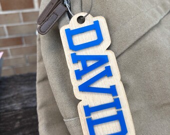 Personalized Acrylic Name Tag Keychain: Custom Backpack Tag, Back to School