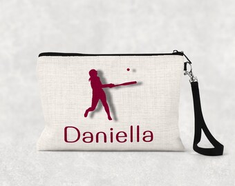 Bolsa de béisbol personalizada con cremallera / Bolsa de accesorios de arpillera sintética