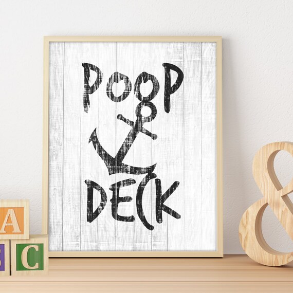 Nautical Nursery Poop Deck Nautical Decor Nursery Art Etsy
