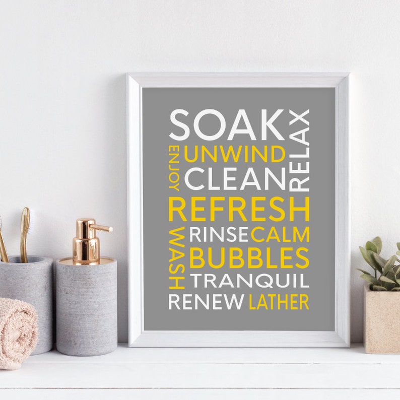 Gray Bathroom Decor Grey Bathroom Decor Bathroom Wall Art Etsy