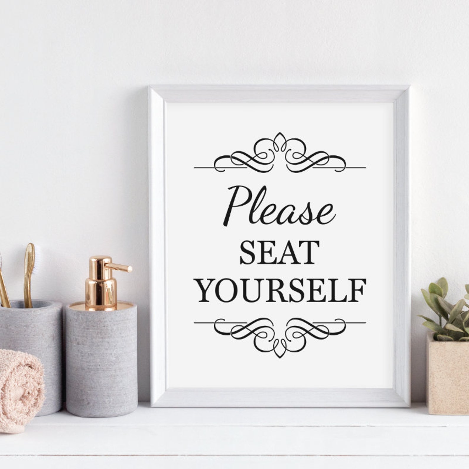 Please Seat Yourself Bathroom Sign Seat Yourself Sign Funny Etsy