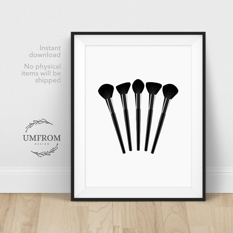 Makeup Brushes Print / Makeup Wall Art / Makeup Poster / Etsy