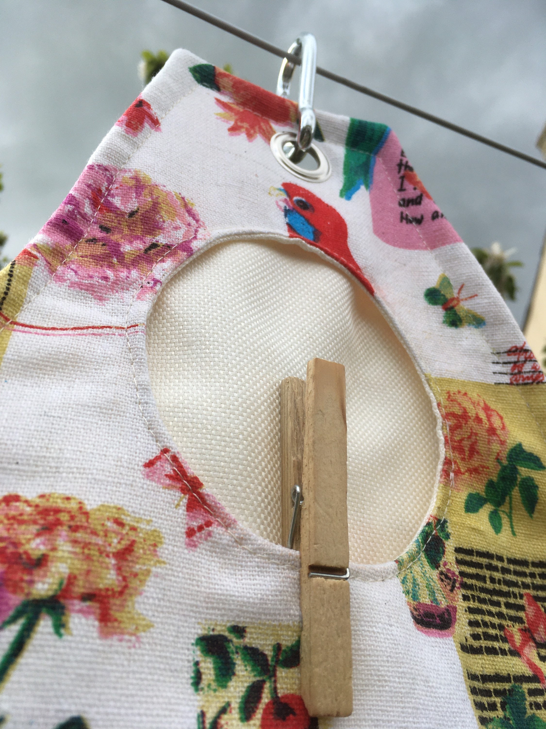 Pegbag Modern Style, Handmade From Cotton and Canvas. Fully Lined With