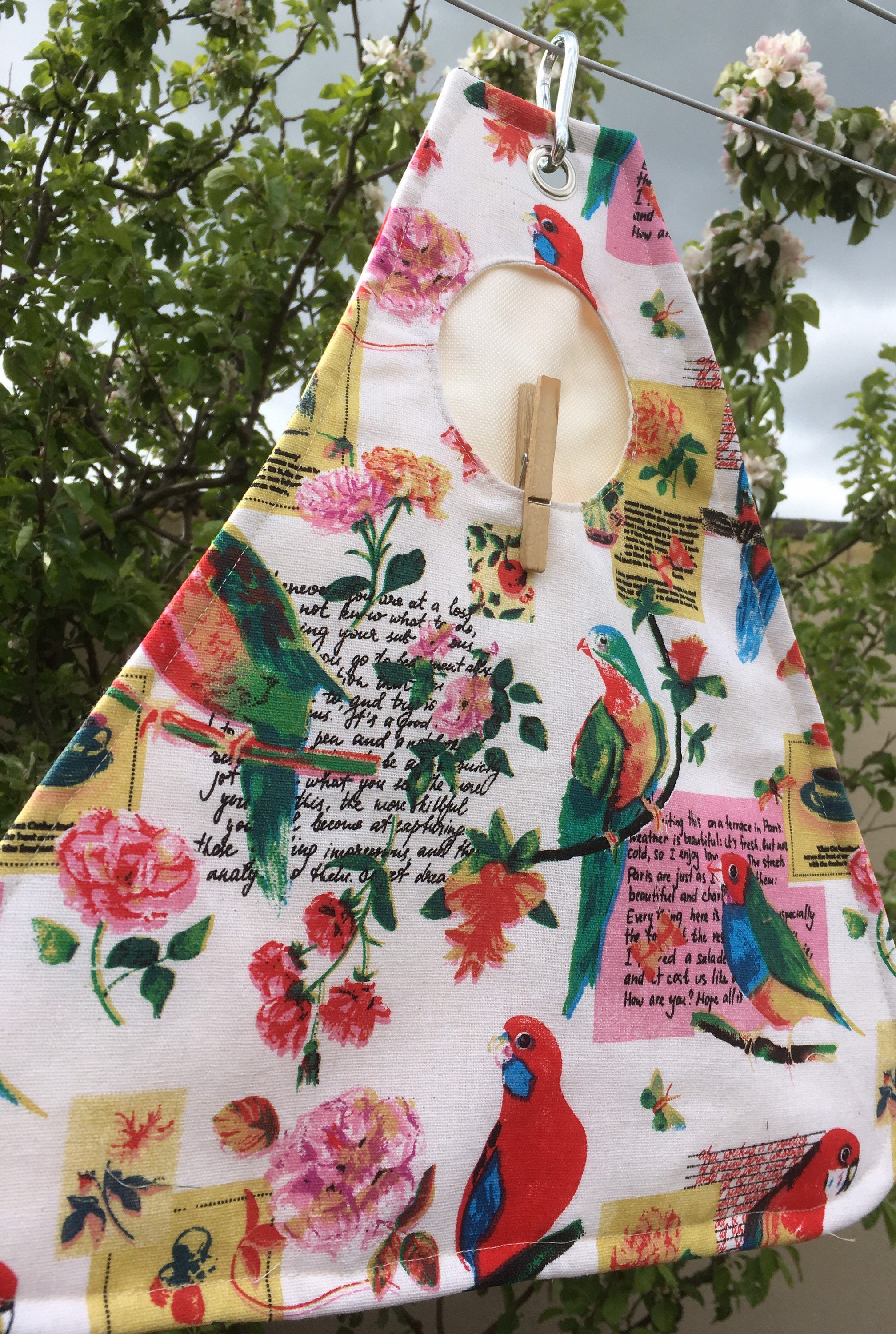 Pegbag Modern Style, Handmade From Cotton and Canvas. Fully Lined With