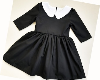 Kids Wednesday Addams dress, Girls Wednesday costume